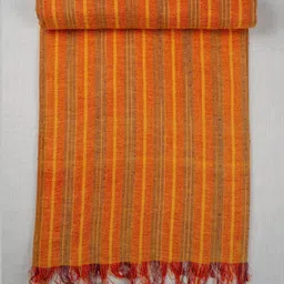Ratan Cart Orange-Color & Brown Striped Cotton Rectangular Table Runner image 3