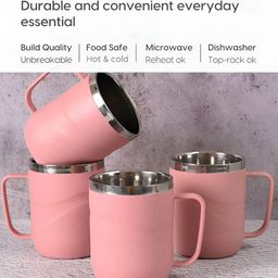eha Pink Solid Matte Mugs Set of Cups and Mugs image 5