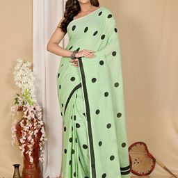 DipDiya Polka Dot Pure Cotton Taant Saree-image-78