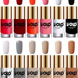 VOLO Set Of 12 Luxury Super Shine Nail Polish - 9.9 ml Each - Combo-No-333-48
