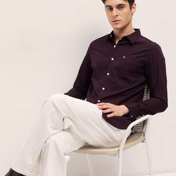 THE BEAR HOUSE Men Slim Fit Spread Collar Solid Casual Shirt-image-72