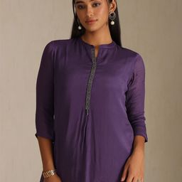 Soch Viscose Rayon Mandarin Collar Tunic-image-83