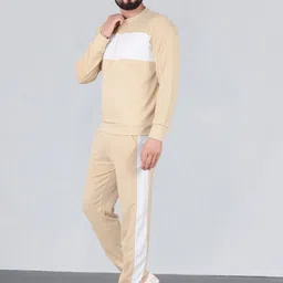 Moda Rapido Men Beige Cotton Blend Tracksuit-picture-43