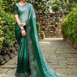 Mitera Embellished Beads and Stones Silk Blend Saree-picture-26