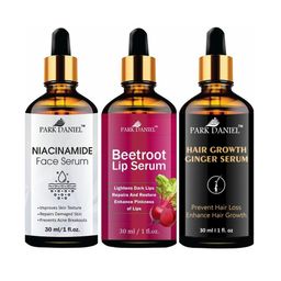 Park Daniel Set Of 3 Niacinamide Face Serum, Beetroot Lip Serum & Hair Growth Serum - 30ml-4