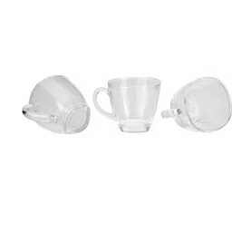 Somil Clear Glass Coffee & Tea Cup / Mug, Enjoy Your Drink in Style, Pack of 3, 100 Ml, 6.7 X 9 X 6.5 CM-image-51