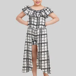 BEING NAUGHTY Checked Off-Shoulder Crepe Fit & Flare Midi Dress-image-51