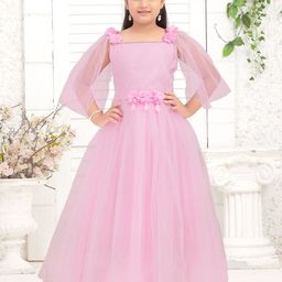 Sangria Girls Lace Net Maxi Gown-picture-15