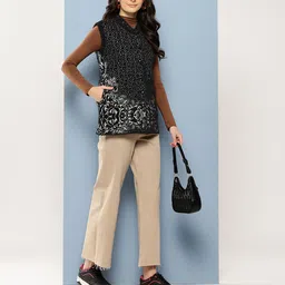 Aarika Self-Design Embellished Woollen Longline Cardigan-picture-2