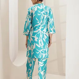 Libas Abstract Printed V-Neck Top With Trouser image 3
