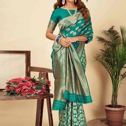 SHRIMAY Floral Woven Design Zari Heavy Work Banarasi Saree-image-68