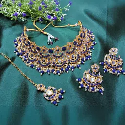 VATSALYA creation Gold-Plated Artificial Stones Alloy Jewellery Set-image-34