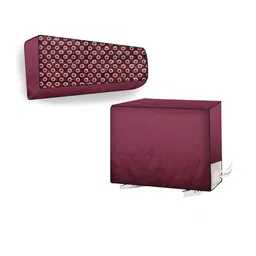 The Furnishing Tree Maroon Printed Air Conditioner Cover-picture-41