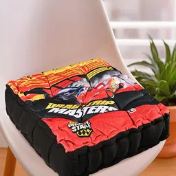 Kuber Industries 2-Pcs Black & Red Printed Chair Pads-93