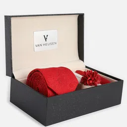 Van Heusen Men Tie Pocket Square And Cufflink Gift Set-image-96