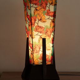 ExclusiveLane Lumespace Brown & Yellow Floral Printed Wooden Rectangle Table Lamp-30