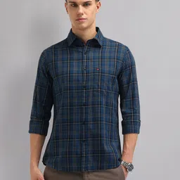 AD By Arvind Men Slim Fit Tartan Checks Checked Casual Shirt-image-70