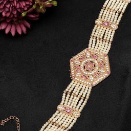 Anouk Gold-Plated Cubic Zirconia Stone Studded Link Bracelet-65