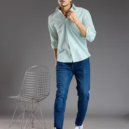 R.Code by The Roadster Lifestyle Co. Men Classic Fit Micro Checked Cotton Casual Shirt-image-60