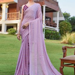 DIVASTRI Striped Pure Georgette Saree-image-28