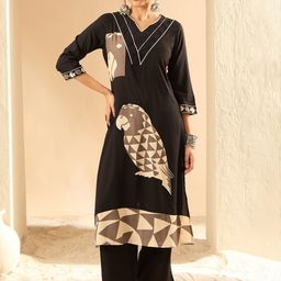 Indo Era Women Printed Regular Kurta with Trousers-picture-33