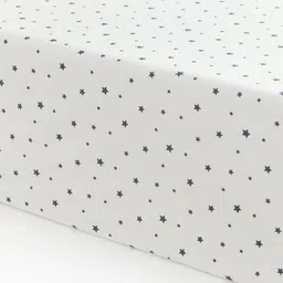 H&M White And Blue Pure Cotton Cot Fitted Sheet-picture-18