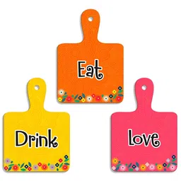SEHAZ ARTWORKS Set Of 3 Pink Printed Wooden Wall Hanging Decor-picture-28