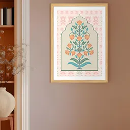 Art Street Cream-Coloured & White Jaipur Floral Wooden Wall Art-image-99