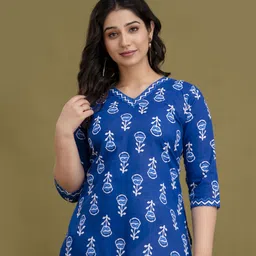 Mialo fashion Botanical Printed Pure Cotton Kurti-57