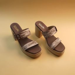 Ozuri Printed Block Sandals with Buckles-5