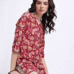 Anouk Rustic Floral Printed V-Neck Kurti-picture-39