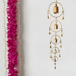 JASMEY HOMES Beige Metal Bell Hanging Dreamcatcher-50