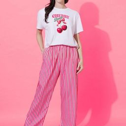 FFLIRTYGO Women Graphic Printed Round Neck Night suit-image-37
