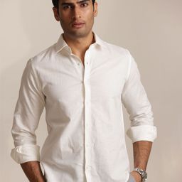 Uncluttered Closet Essential Spread Collar Linen Cotton Standard Fit Shirt-picture-43