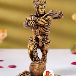DARIDRA BHANJAN Copper-Toned Religious Idol Showpiece-29