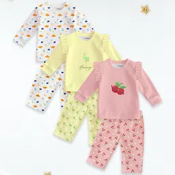 Kidbea Infants Pack Of 3 Printed T-Shirt With Pyjamas Clothing Set-image-40