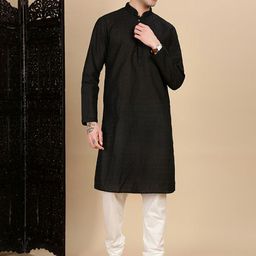 House of Pataudi Men Textured Woven Design Kurta with Churidar-picture-11