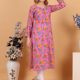 Tulip Eden Floral Printed Georgette Straight Kurta-image-92