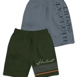 HELLCAT Boys Typography Printed Shorts-15