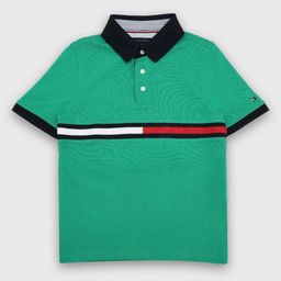 Tommy Hilfiger Boys Brand Logo Printed Polo Collar Pockets T-shirt-image-35