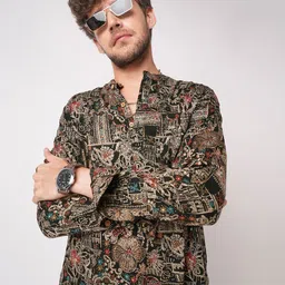 VASTRADO Men Abstract Printed Foil Print Fusion Anarkali Kurtas-picture-20