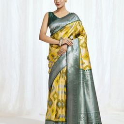 Mitera Geometric Printed Banarasi Saree-image-35