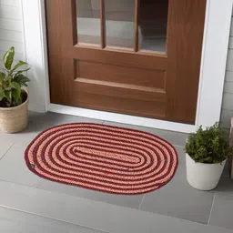 Kuber Industries Brown & Maroon 2 Pieces AntiSlip Textured Doormats-32