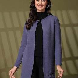 Juelle Women Self Design Longline Shrug-image-22