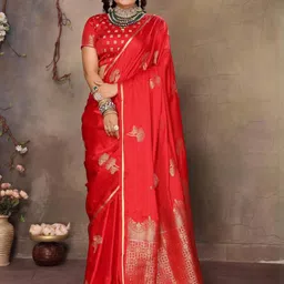 LeeliPeeri Designer Ethnic Motifs Zari Silk Blend Designer Banarasi Saree-image-6