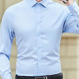 StyleCast Men Spread Collar Solid Linen Casual Shirt-image-64