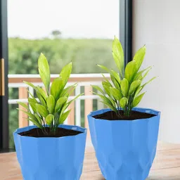 Kuber Industries Blue 2 Pieces Barfi Pattern Durable Planters image 4