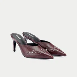 Oroh Women Leather Party Stiletto Mules-44