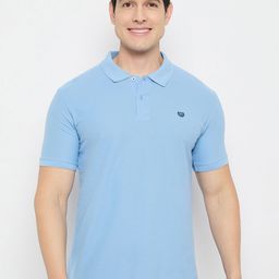 Duke Men Solid Polo Collar Cotton Slim Fit T-shirt-image-95