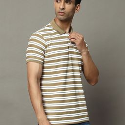 OGEN Men Striped Polo Collar Pockets T-shirt-image-8